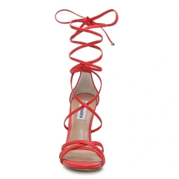 Steve Madden Stunir Red Strappy Heeled Sandals size 8.5 - Picture 3 of 8